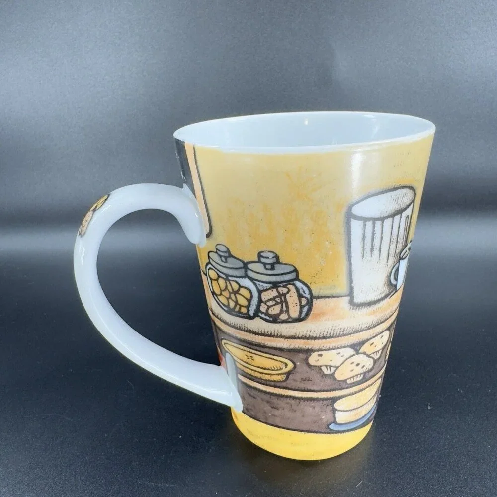 Sylvie Bourbonniere Coffee‎ Mug Mugs Joie de Vivre Cups Mugs Bakery Cafe Set 2